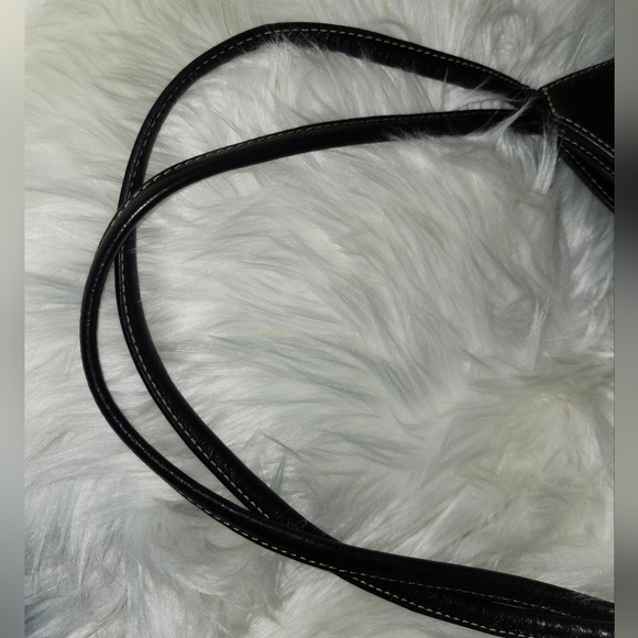 FOSSIL Black Leather Shoulder Bag Purse - Picture 12 of 14